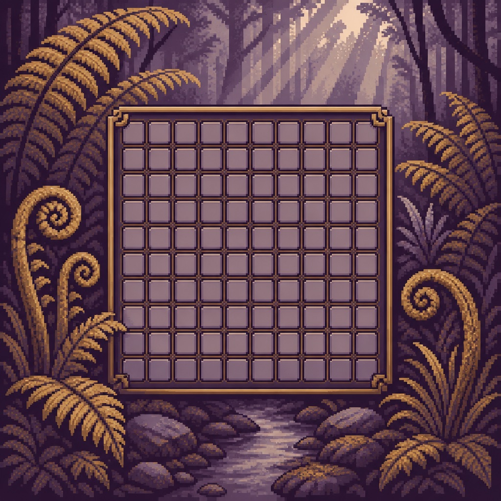 Native Forest pixel-art scene for Ponga Pick